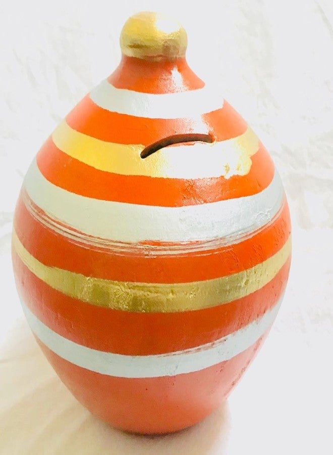 R.V. Crafts mitti Cool Brown gullak (Colour May Very) - Image 1