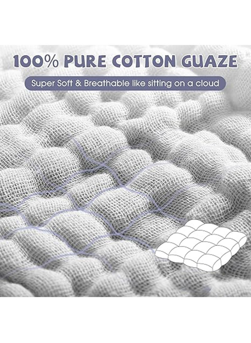 110*110cm Enlarged Super Soft Thickened Baby Bath Towel Baby Pure Cotton Bath Towels Unisex Newborn Baby Bath Towel 6-Layer Muslin Cotton Infant Blanket Toddlers Shower Bath Towels Super Absorb  - Image 3