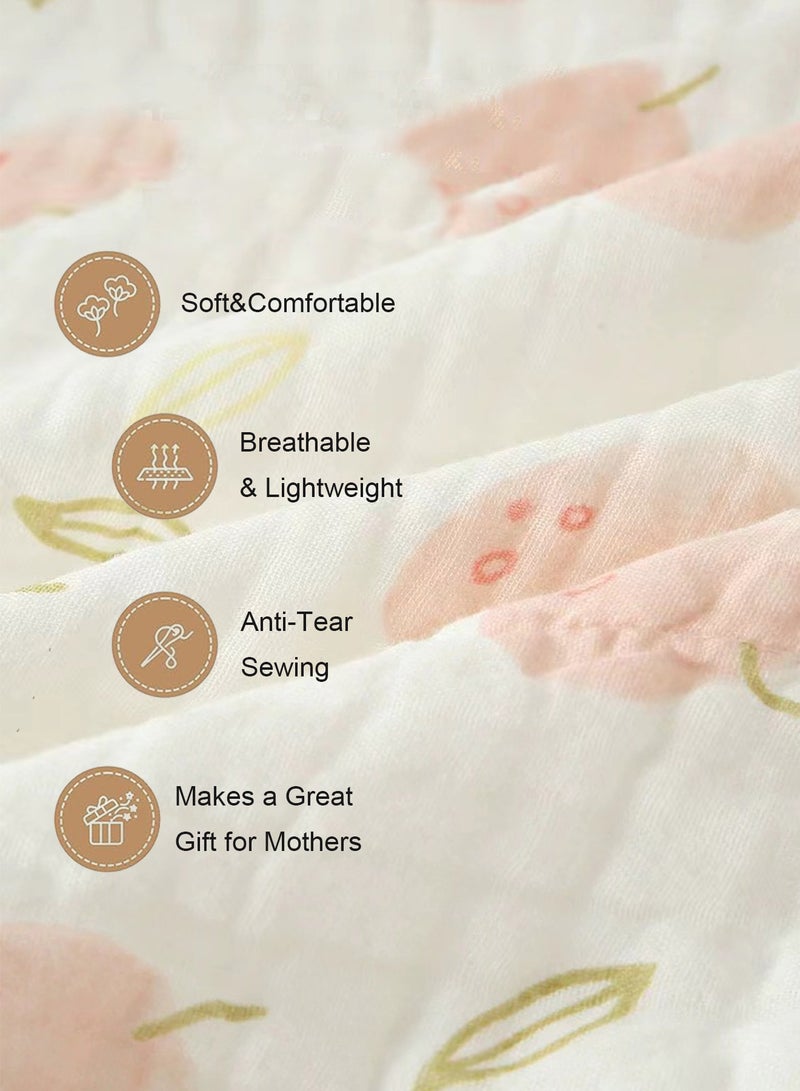 110*110cm Enlarged Super Soft Thickened Baby Bath Towel Baby Pure Cotton Bath Towels Unisex Newborn Baby Bath Towel 6-Layer Muslin Cotton Infant Blanket Toddlers Shower Bath Towels Super Absorb  - Image 4