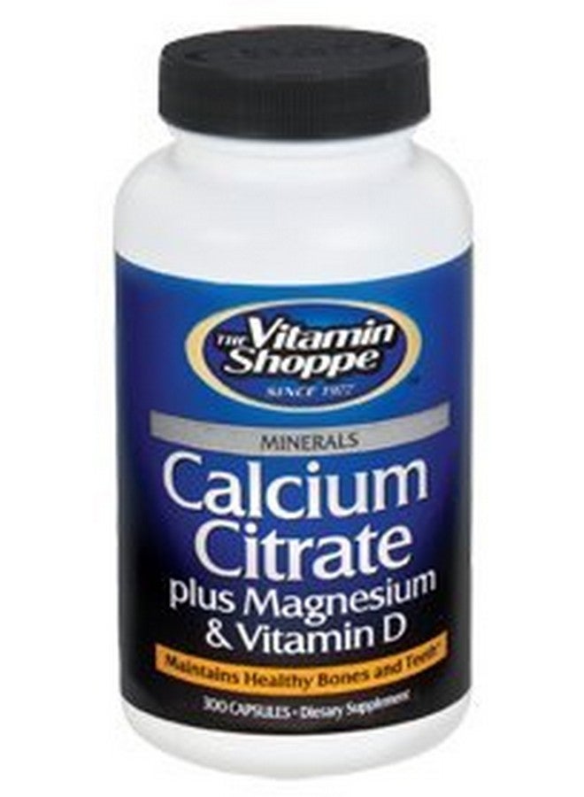 The Vitamin Shoppe Calcium Citrate+Magnesium&Vitamin D,Multi-Mineral Bone Health Supplement,Vitamin D Aids Absorption, Calcium 999mg, Magnesium 567mg, Vitamin D 612IU per Daily dose (300 Capsules) - Image 1
