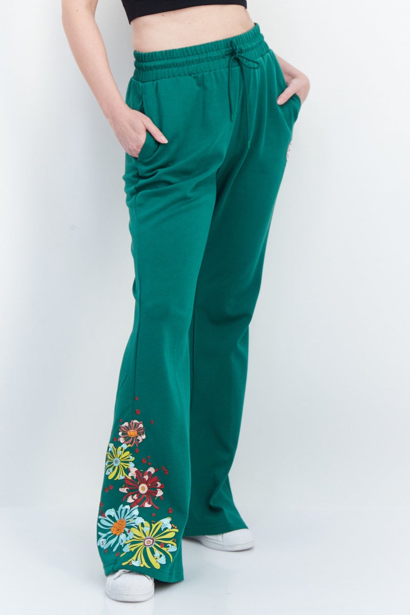 PUMA Puma x Liberty Women Sportswear Fit Brand Logo Training Sweatpants, Green  - Image 1