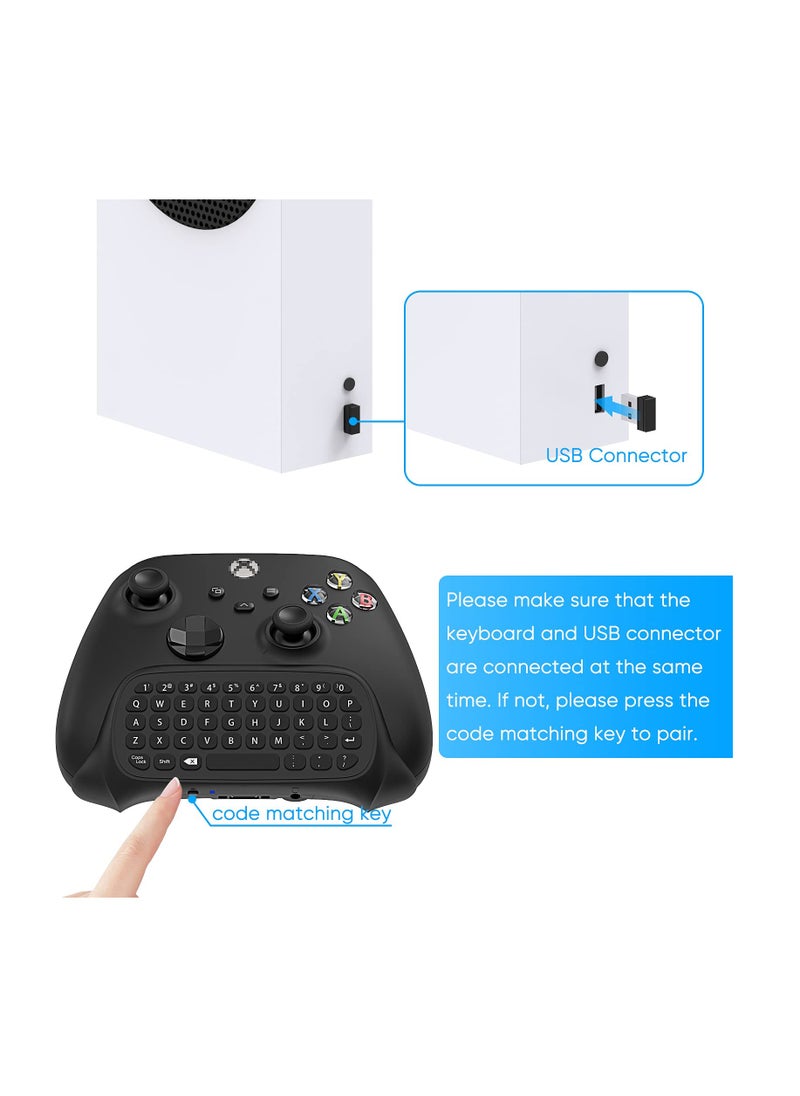 DOBE - Controller Keyboard for Xbox Series X/S/One/One S, Wireless Gaming Chatpad Message Keypad with USB Receiver, Audio/Headset Jack Game Accessories for Xbox (Controller Not Included),Black - Image 1
