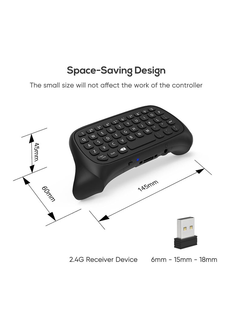 DOBE - Controller Keyboard for Xbox Series X/S/One/One S, Wireless Gaming Chatpad Message Keypad with USB Receiver, Audio/Headset Jack Game Accessories for Xbox (Controller Not Included),Black - Image 1