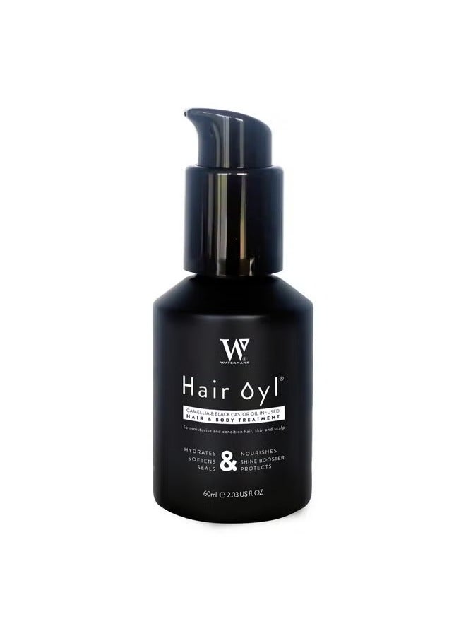 Watermans Hair Growth Oil. Camellia & Black Castor Oil. Scalp & Hair Strengthening Oil Nourishing Hair Treatment Deep Hydration For Healthy Hair Care Skin Care For All Hair Types