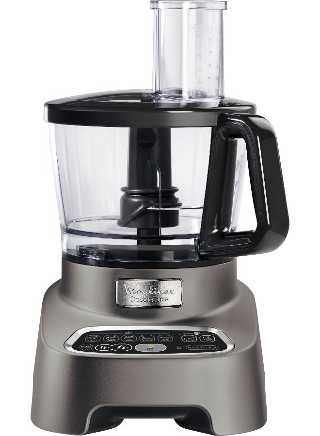 MOULINEX Double Force 3 Litre Food Processor With Attachements, Multifunctional, Silver, Plastic, Fp827E27, min 2 yrs warranty 3 L 1000 W FP827E27 Silver / Black - Image 1