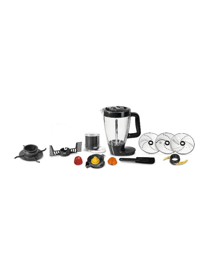 MOULINEX Double Force 3 Litre Food Processor With Attachements, Multifunctional, Silver, Plastic, Fp827E27, min 2 yrs warranty 3 L 1000 W FP827E27 Silver / Black - Image 2