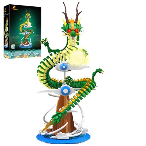 JMBricklayer Dragon Building Sets for Adults Cool Dragon Kit Animal Toys with Lights 70007 Model Collection or Home Office Decor Building Toys Gift for Boys Girls Men Adults1364 PCS - Image 1