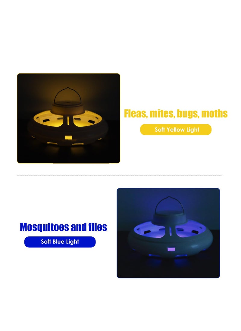 SYOSI - Flea Traps for Inside Your Home, Flea Trap with 10 Flying Insect Trap Sticky Refill Discs & 2 LED Light Modes, Harmless & Friendly to Pets & Kids Pest Trapper for Fleas, Flies, Mosquitoes (1 Pack) - Image 1