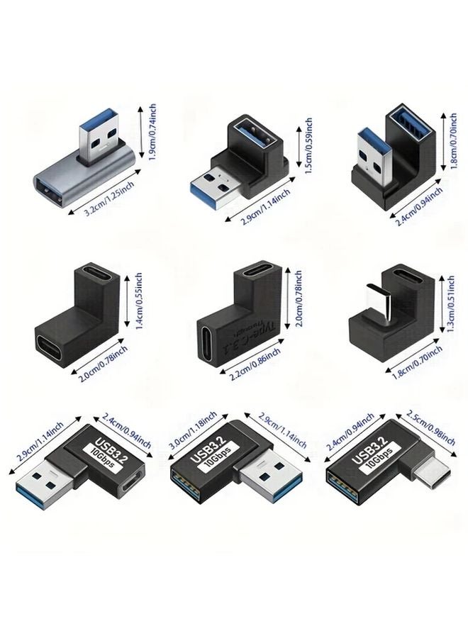 محول USB ذكر إلى USB C أنثى بمقبس زاوية 2 قطعة للهاتف والكمبيوتر والجهاز اللوحي - Image 2