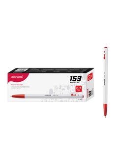 Monami Retractable Ballpoint Pens, Fine Point Ball Pen (0.7Mm), 12 Count, Oil-Based Ink Pens, For Smooth Correction, Office, School, Clean Writing, Study, Note Taking, Precision, Fine Line, Red  - Image 1