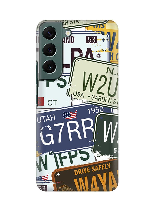 Stylizedd Case for Samsung Galaxy S22 5G Slim Snap Classic Series Shield Matte Finish Print - Number Plates - Image 1
