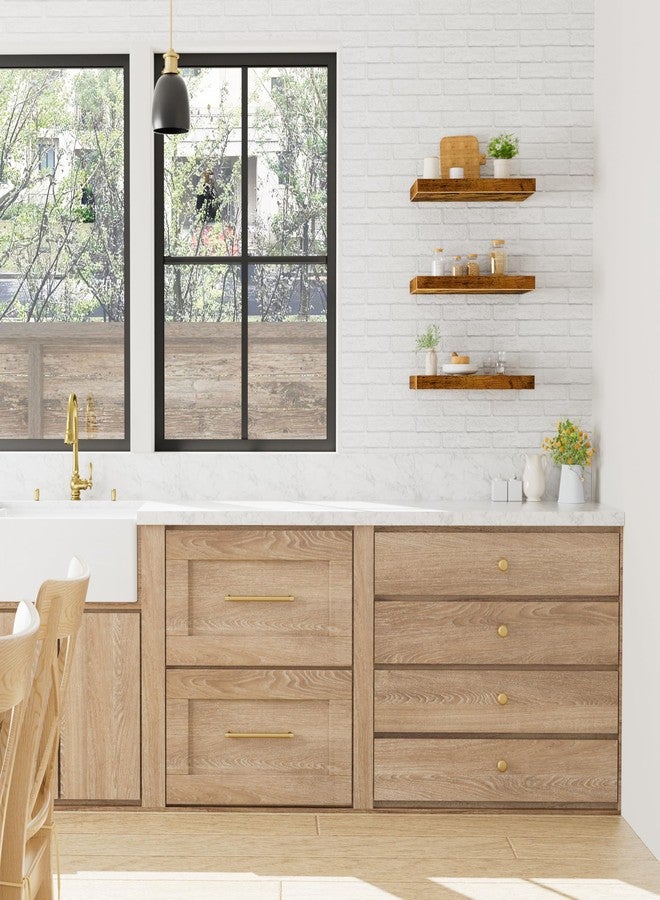 QEEIG 10" Deep Floating Shelves for Wall - 10 x 16 inch Book Shelf Bathroom Bedroom Kitchen Living Room Hanging Bookshelf Farmhouse Set of 3, Rustic Brown (025-40BN3) - Image 4