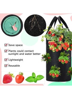 Generic 6 Pieces 3 Gallon Tomato and Herb Planter Hanging Aeration Fabric Strawberry Grow Bags Hanging Strawberry Planter Upside Down  - Image 4