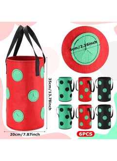 Generic 6 Pieces 3 Gallon Tomato and Herb Planter Hanging Aeration Fabric Strawberry Grow Bags Hanging Strawberry Planter Upside Down  - Image 2