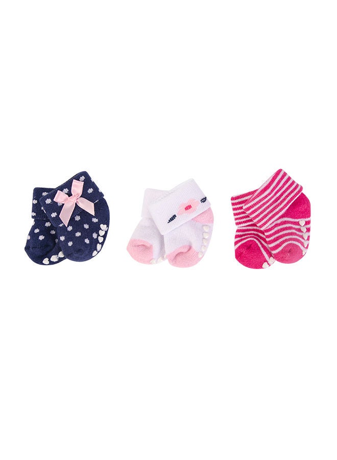 Little Treasure Baby Terry Socks With Non-Skid 3 Piece Polished  - Image 3