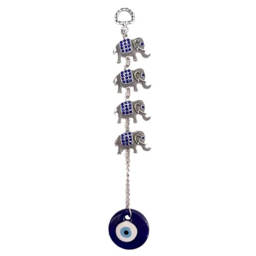 DT DECTONE Handmade Evil Eye Wall Hanging 4 Elephant Design Nazar Battu Turkish Feng Shui Vastu Item Home Decor Ornament Negative Energy Protection - Image 2