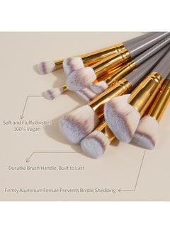 MAGEFY Makeup Brushes 22 Pcs Make Up Brushes Premium Synthetic Makeup Brushes Set Professional Face Powder Blush Pointed Eyeshadow Blending Brush Kit(Champagne)  - Image 4