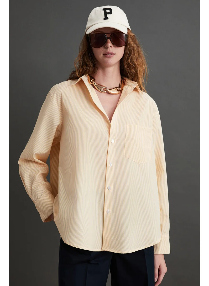 جريميلانج Ysabel Poplin Fabric Women's Yellow Shirt