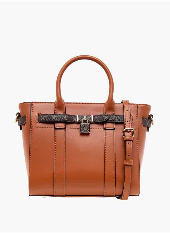 Le Confort Women Monogram Print Tote Bag with Zip Closure and Handles  - Image 1