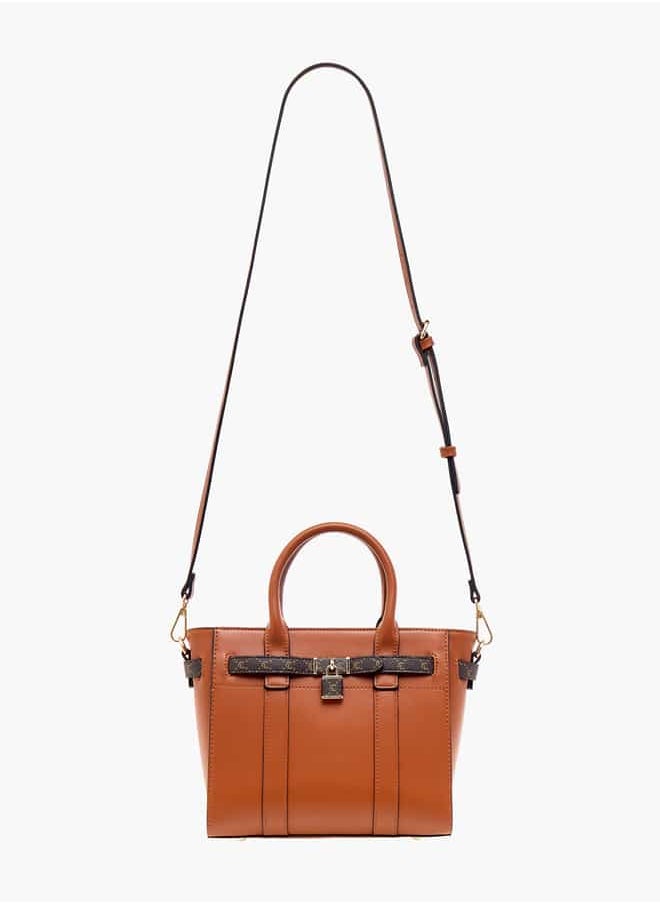 Le Confort Women Monogram Print Tote Bag with Zip Closure and Handles  - Image 2
