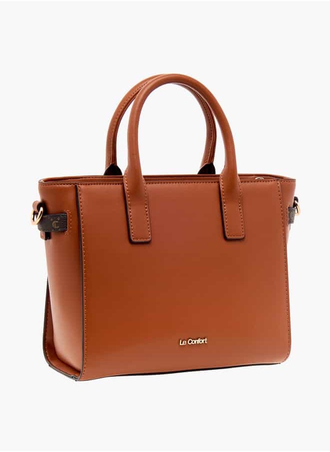 Le Confort Women Monogram Print Tote Bag with Zip Closure and Handles  - Image 3
