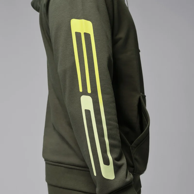 Jordan Olive Green Striped Sleeve Hoodie for Men | Best Price UAE