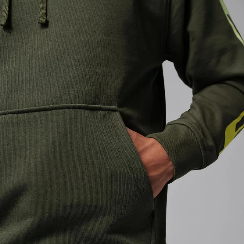 Jordan Olive Green Striped Sleeve Hoodie for Men | Best Price UAE