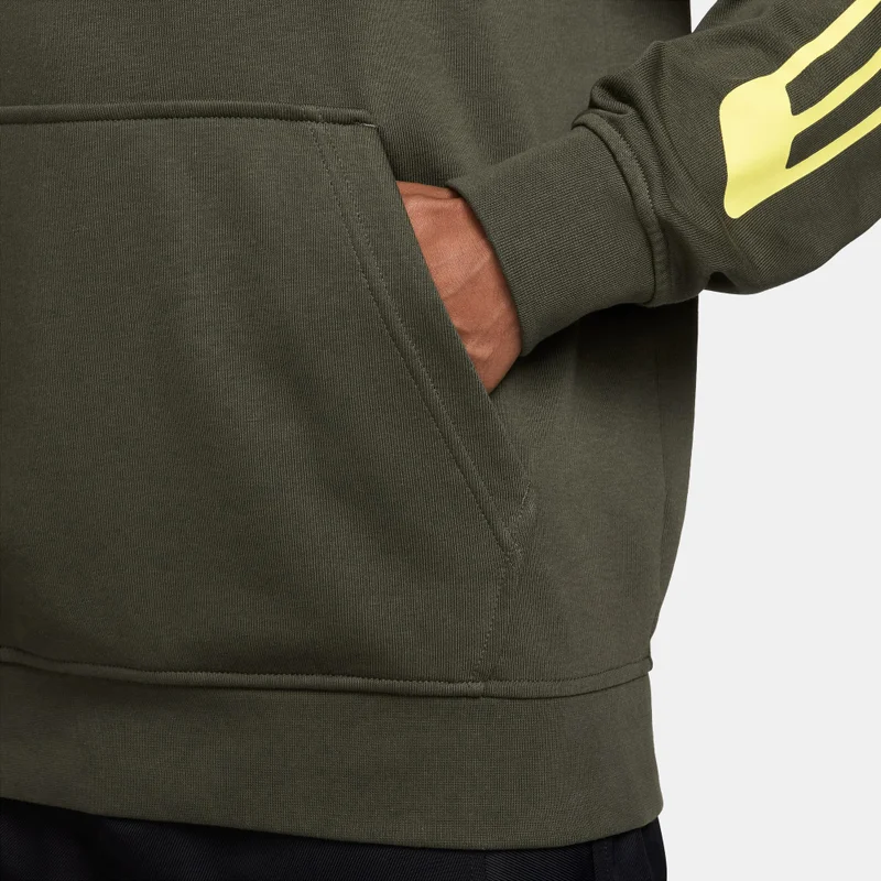 Jordan Olive Green Striped Sleeve Hoodie for Men | Best Price UAE