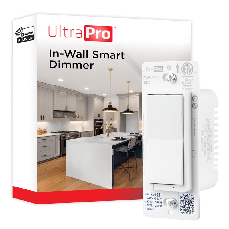 UltraPro 800 Series Z-Wave Dimmer, Long Range 800LR, Direct 3-Way (No Add-On Switch Needed), Smart Hub Required, Compatible with Alexa, Google Home, 76602 - Image 1