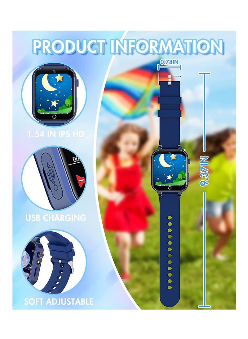 Generic - Smart Watch for 4-12 Year-old Kids, Comes with Video, Camera, Music Player Functions and 26 Games (Blue) - Image 1