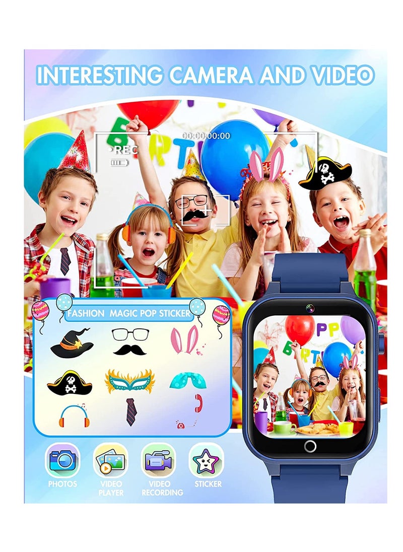Generic - Smart Watch for 4-12 Year-old Kids, Comes with Video, Camera, Music Player Functions and 26 Games (Blue) - Image 1