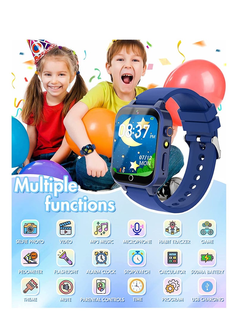 Generic - Smart Watch for 4-12 Year-old Kids, Comes with Video, Camera, Music Player Functions and 26 Games (Blue) - Image 1
