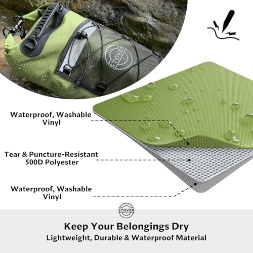 STOVER 51025304055L Waterproof Dry Backpack Phone Case Large Floating Dry Bag for Kayaking Travel Hiking Fishing Camping Motorcycles Beach HeavyDuty Roll Top MenWomen Green - Image 3