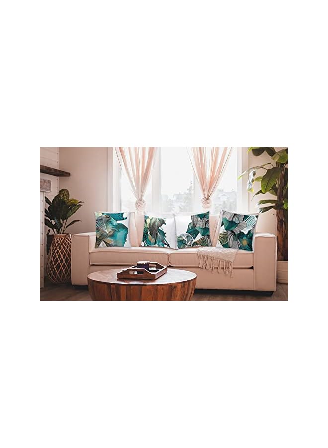 SYOSI Pcs Butterfly Cushion Covers, SYOSI Turquoise Hand-painted Abstract Pillow Covers, Blue Square Throw Pillowcase with Invisible Zipper for Sofa & Couch 45 cm x 45 cm - Image 5