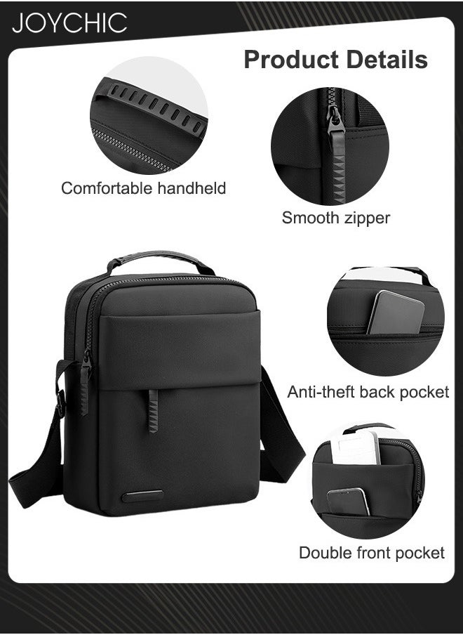 Joychic Trendy Nylon Waterproof Men Crossbody Bag Portable Shoulder Bag Casual Daypack with Adjustable Straps for Business Travel Cycling Black  - Image 5
