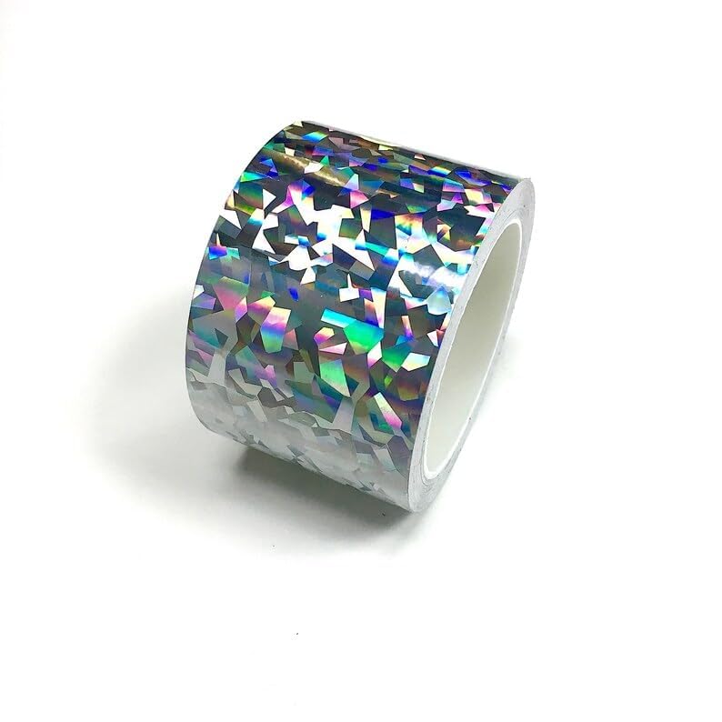 LIVECOOL Self Adhesive Home Floor Tiles Wallpaper Border Board Trim Moulding Sticker SolidWallpaper Border Removable Waterproof Bathroom Mirror Frame (5 X 240, Holographic Vinyl) - Image 1