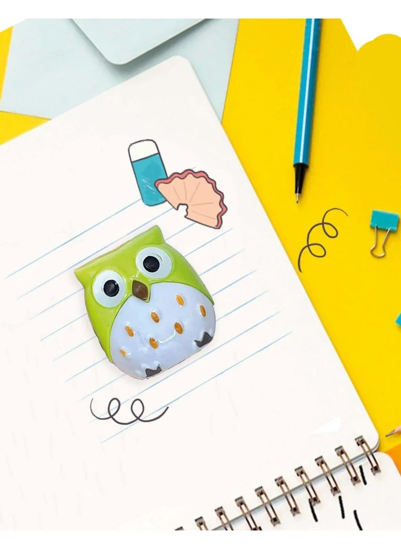Kağıt Gemi Dükkan Green Owl Pencil Sharpener