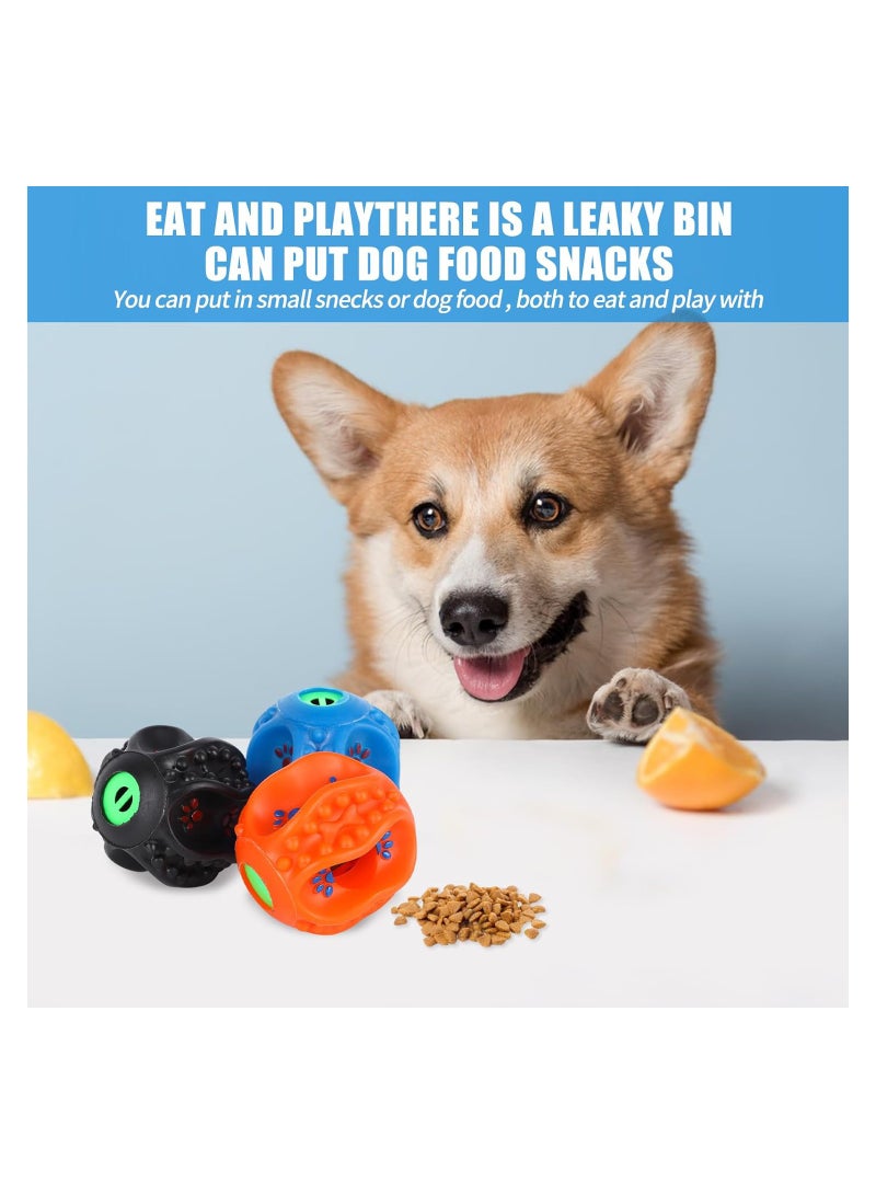 Excefore 3Pcs Dog Balls with Sound Giggle Ball for Small, Medium Dogs Interactive Dog Toy Ball Dogs Bouncy Fetch Ball for Boredom Rubber Squeaky Balls Puppy Teeth Cleaning Ball for Pet Fetch Chew Ball Toys - Image 3