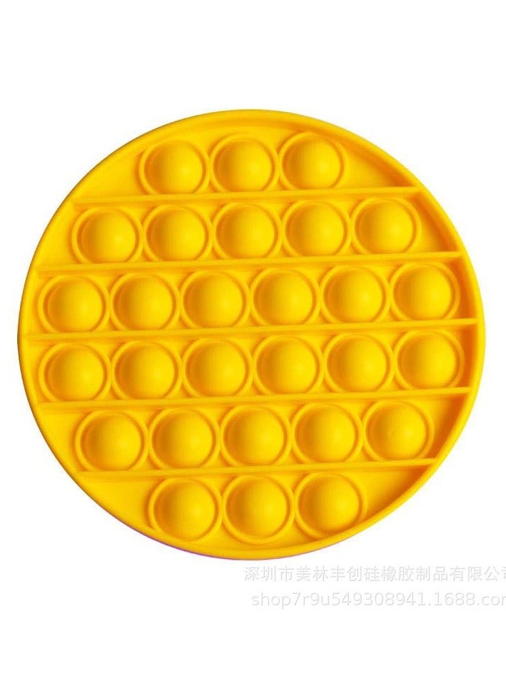 AROAQ Push Pop Bubble Sensory Fidget Toy, Stress Relieve Sensory Decompression Toys, Portable Pressure Silicone Squeeze Sensory Toys For Kids And Adults, (round yellow) - Image 1