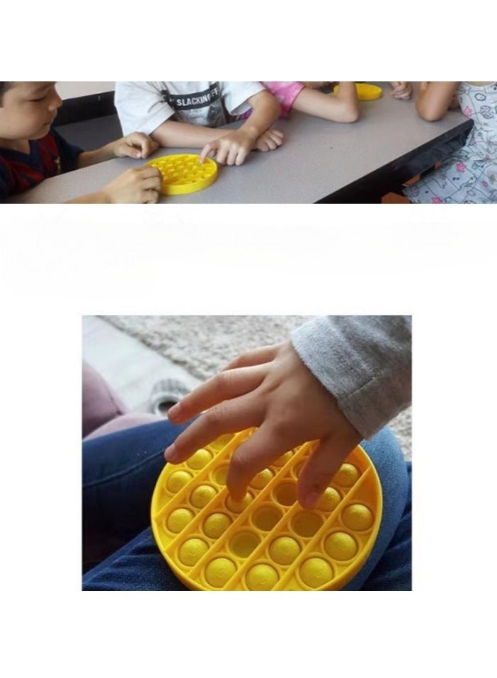 AROAQ Push Pop Bubble Sensory Fidget Toy, Stress Relieve Sensory Decompression Toys, Portable Pressure Silicone Squeeze Sensory Toys For Kids And Adults, (round yellow) - Image 4