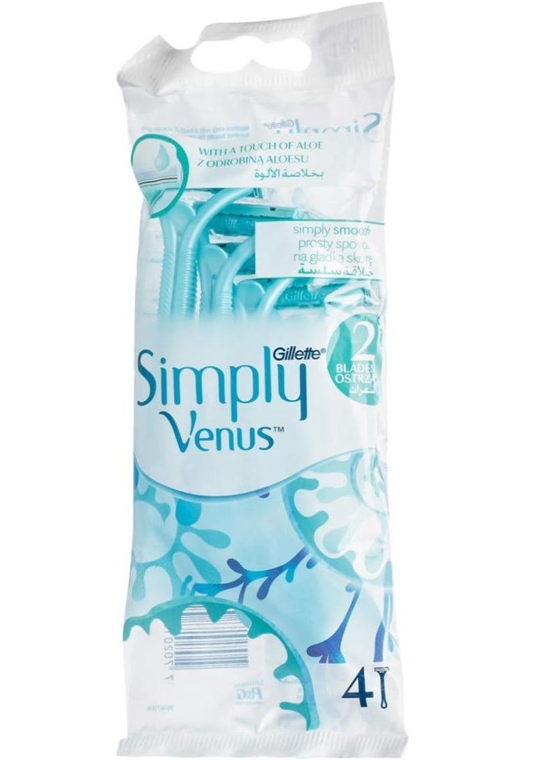 Venus Gillette Simply Venus 2 Disposable Blades bags of 4 - Image 2