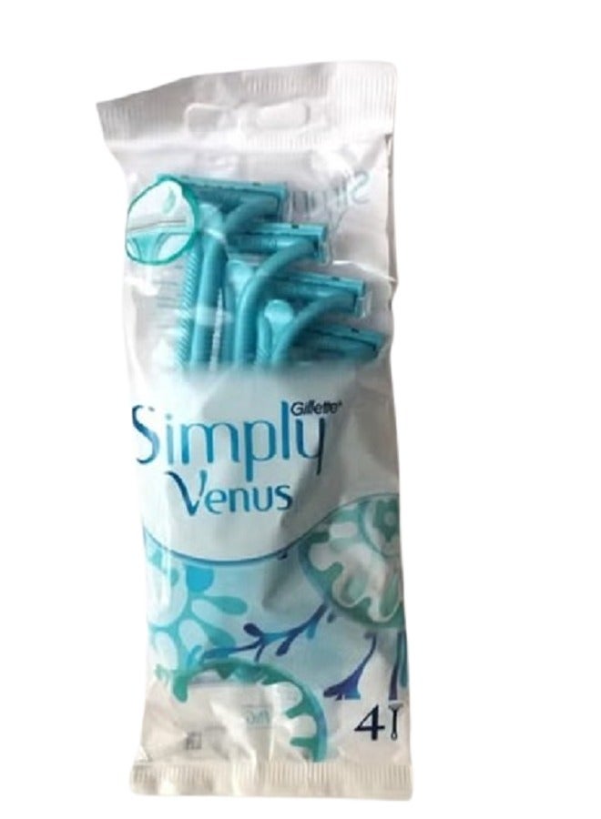 Venus Gillette Simply Venus 2 Disposable Blades bags of 4 - Image 1