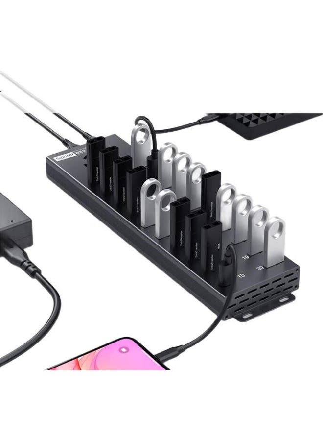 SIPOLAR 20-Port Usb 2.0 Hub Industrial Grade Splitter A-805P (1.4M) Hub For Phone Tablet Testing Charging With External Power - Image 2