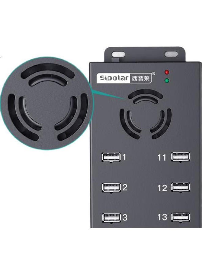 SIPOLAR 20-Port Usb 2.0 Hub Industrial Grade Splitter A-805P (1.4M) Hub For Phone Tablet Testing Charging With External Power - Image 3