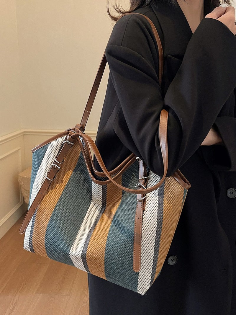 Korean Style Large Capacity Women'S Shoulder Bag Women'S Style Simple Casual Tote Bag Fashionable Large Capacity Handbag - Image 4