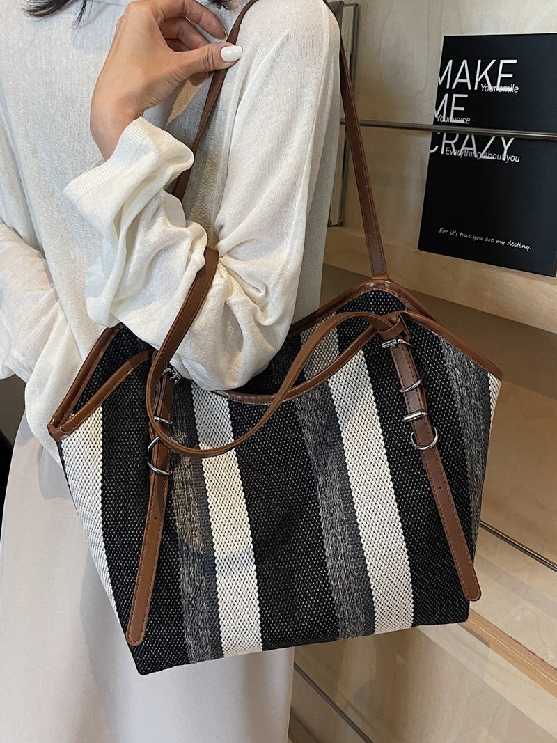 Korean Style Large Capacity Women'S Shoulder Bag Women'S Style Simple Casual Tote Bag Fashionable Large Capacity Handbag - Image 3