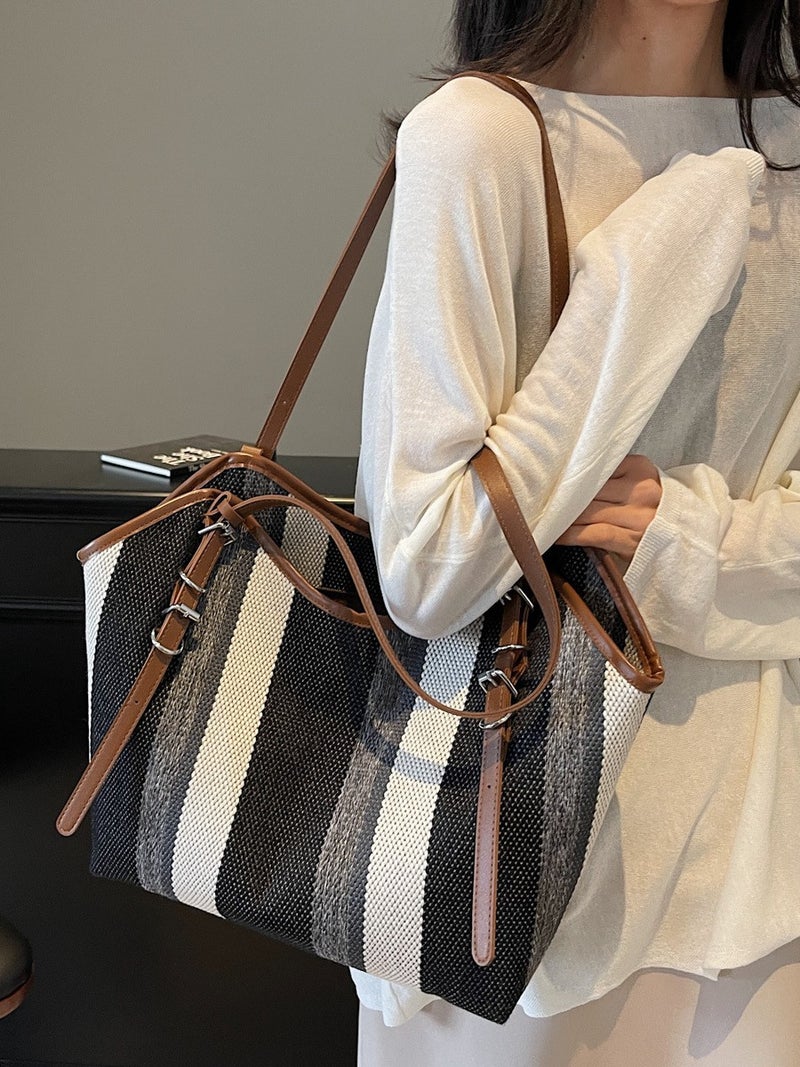 Korean Style Large Capacity Women'S Shoulder Bag Women'S Style Simple Casual Tote Bag Fashionable Large Capacity Handbag - Image 2