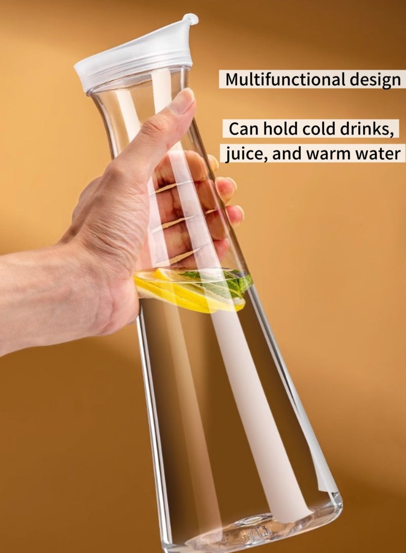 JoyousSto 1.1 L Large Plastic Water Carafe with Flip Top Lid,Clear Water Pitchers for Coffee,Tea,Water,Lemonade, Milk,Juice - Image 4