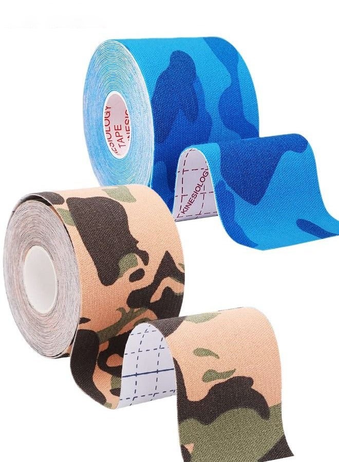 Bukela 2 Pack Kinesiology Tape, Camouflage Sports Tape Athletic Recovery Pain Relieve Strong Adhesion Waterproof Sports Theraeputic Tape for Muscle Pain Relief and Joint Support (5cm*5m) - Image 1