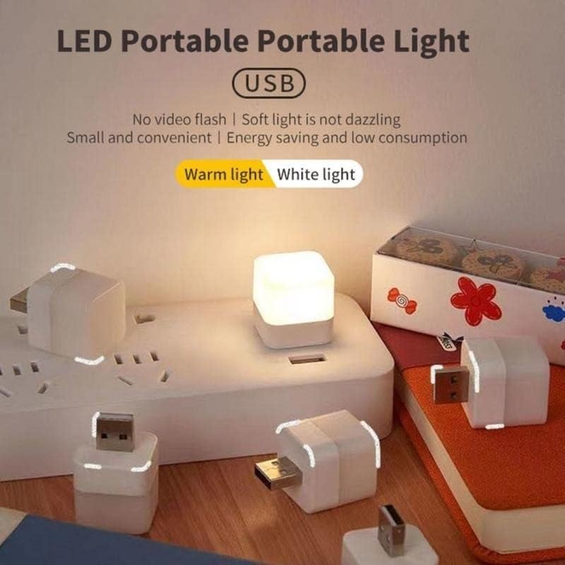 Revwd - Mini USB LED Light, Flexible USB Ambient Light, Mini LED Light, Portable Car Bulb for Bedroom, Bathroom & Kitchen Use | Plug in Night Light Bulb (Warm White) Set of -3 - Image 2
